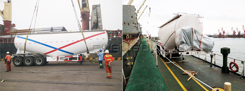 Packaging and Shipping of cement trailer