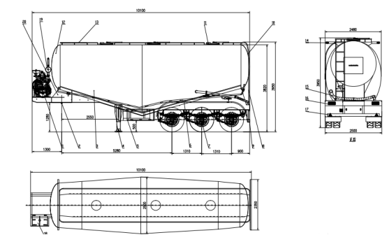 Cement Truck Trailer For Sale Drawing