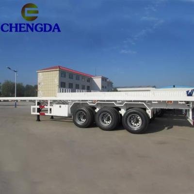 Remolque contenedor de plataforma plana de 3 ejes y 40 pies