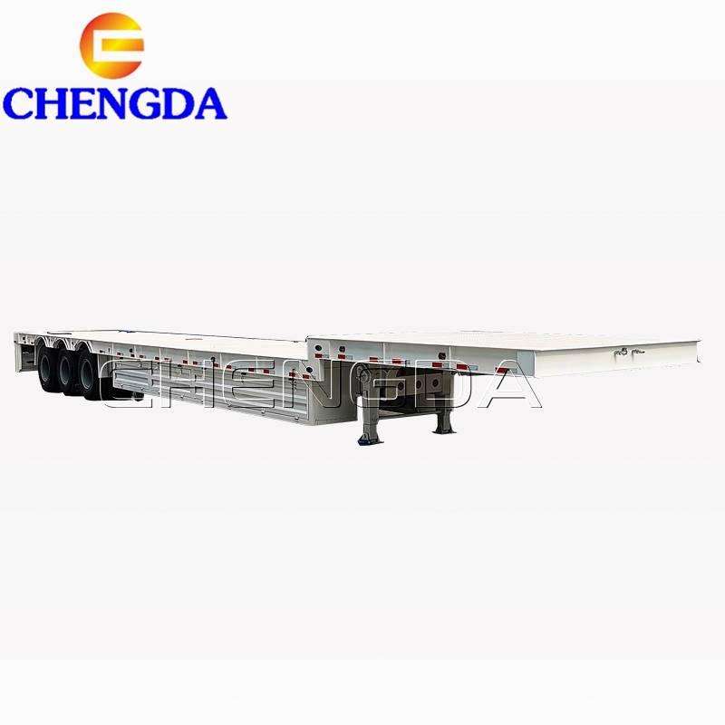 White lowboy trailer