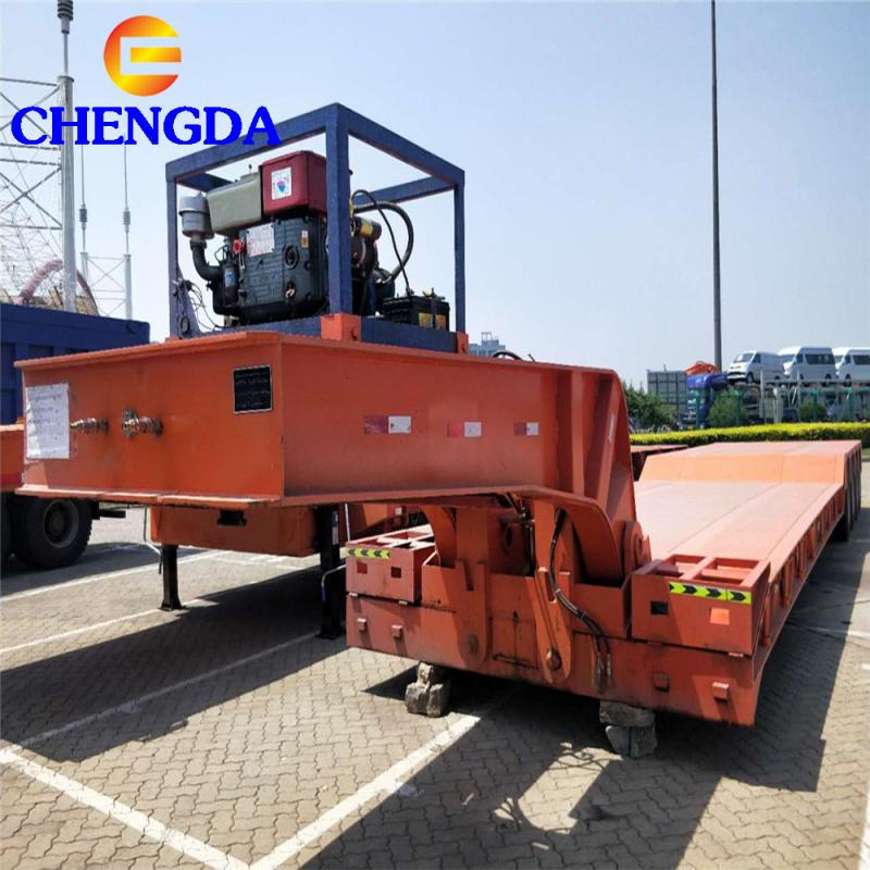 4 Axles 80-100 Tons Detachable Lowbed Trailer