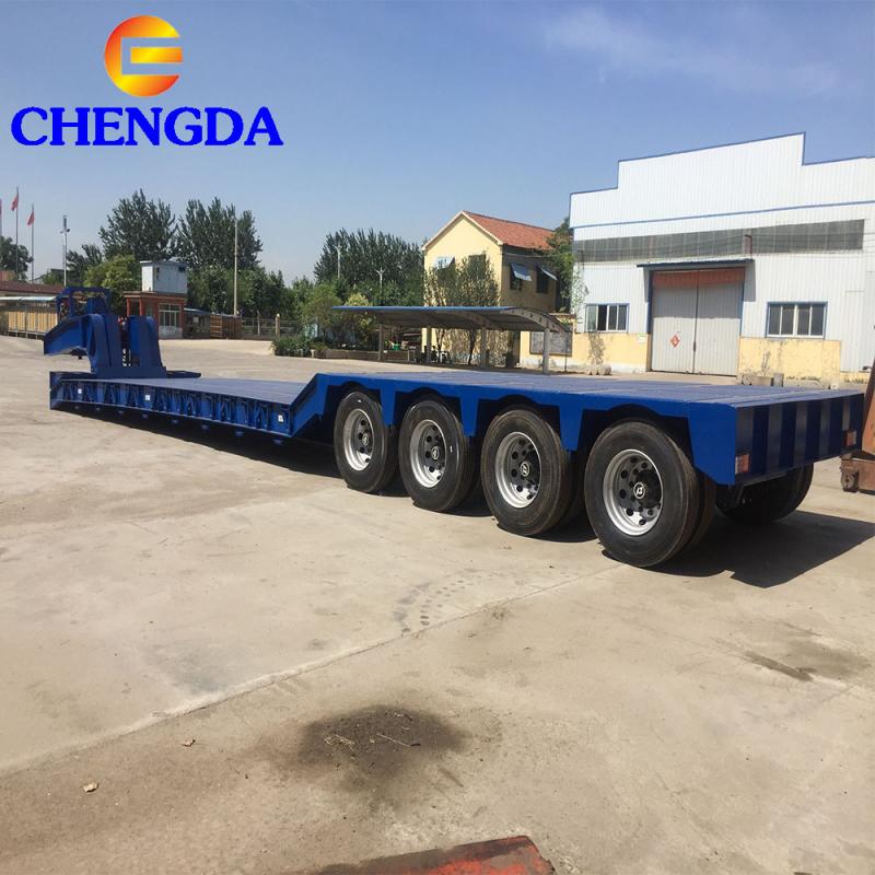 4 Axles 80 Tons Detachable Lowboy Semi Trailer