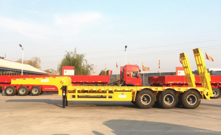 3 Axles 60 Tons Low Bed Semi Trailers 
